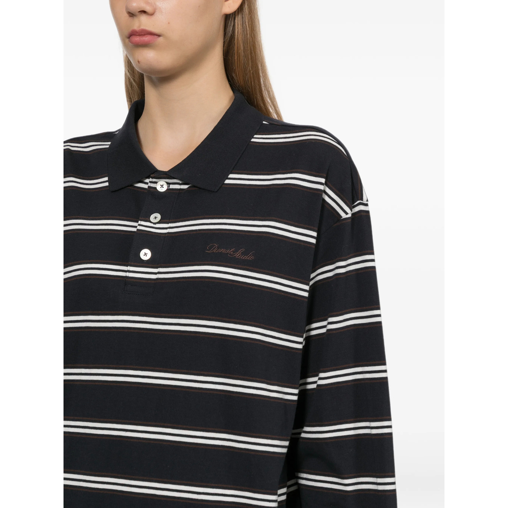 Striped Long-Sleeve Polo Shirt