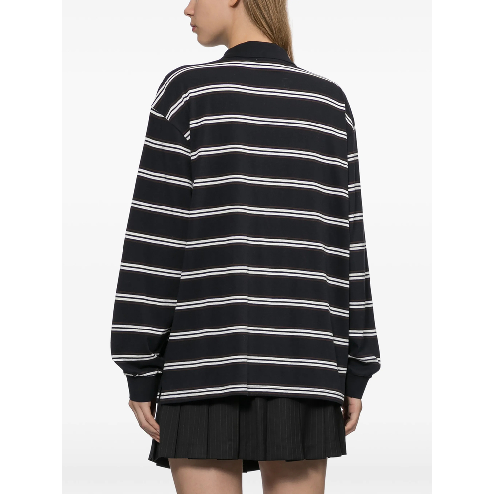 Striped Long-Sleeve Polo Shirt