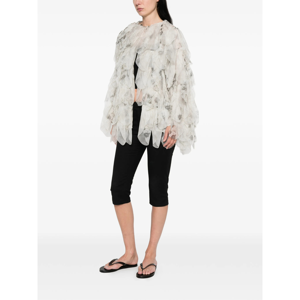 Chiffon Floral Ruffled Jacket
