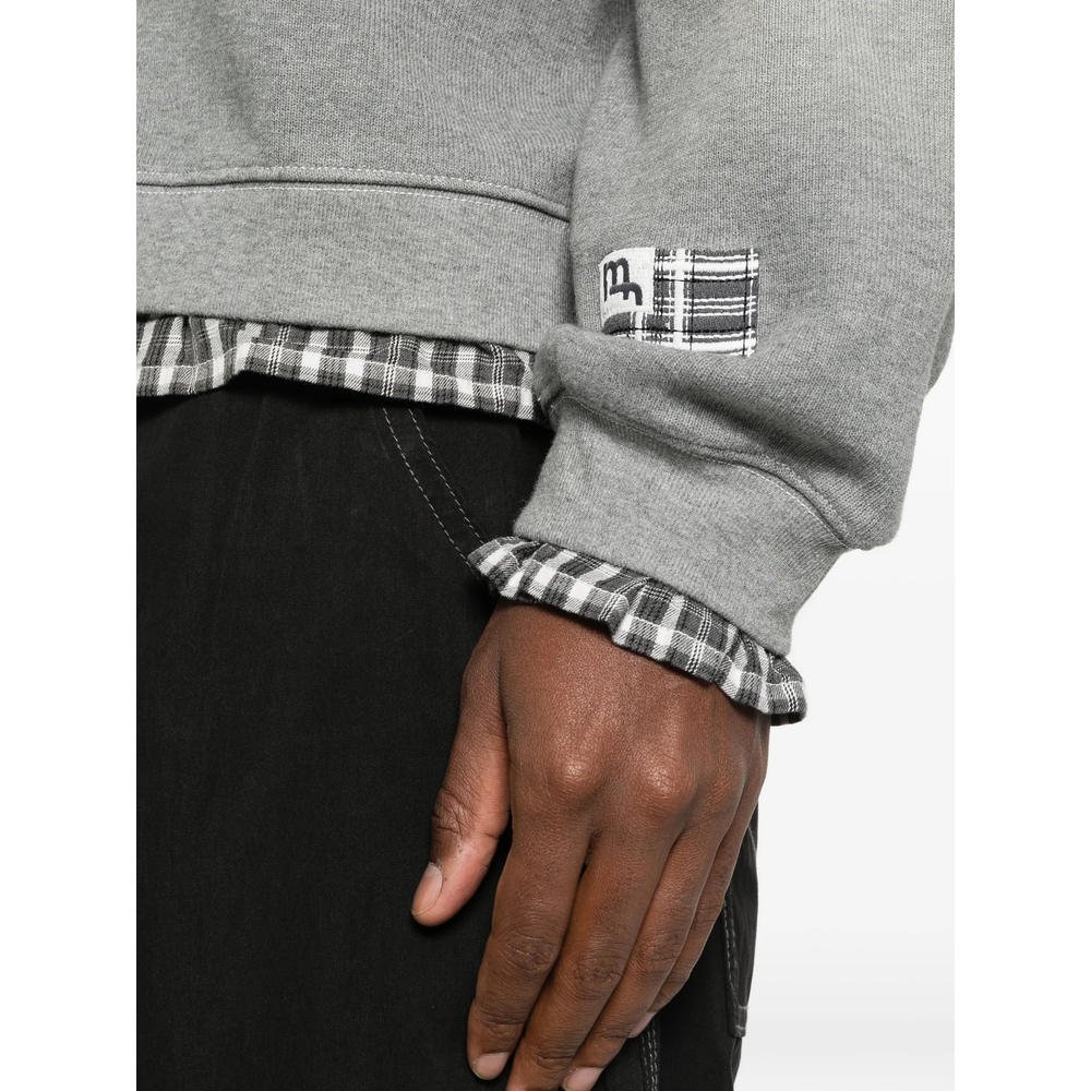 Gingham-Trim Sweatshirt