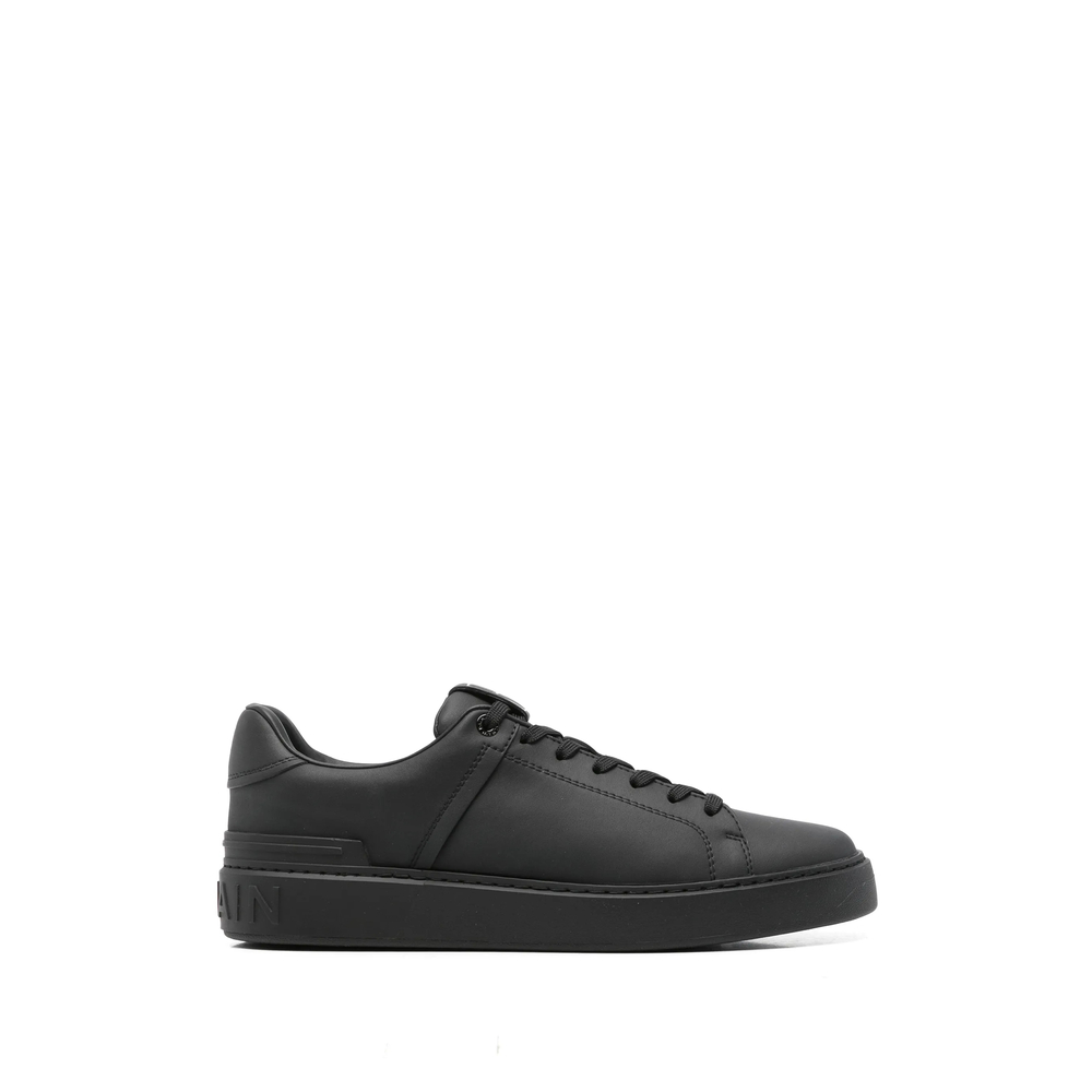 Balmain Logo-embossed Leather Sneakers
