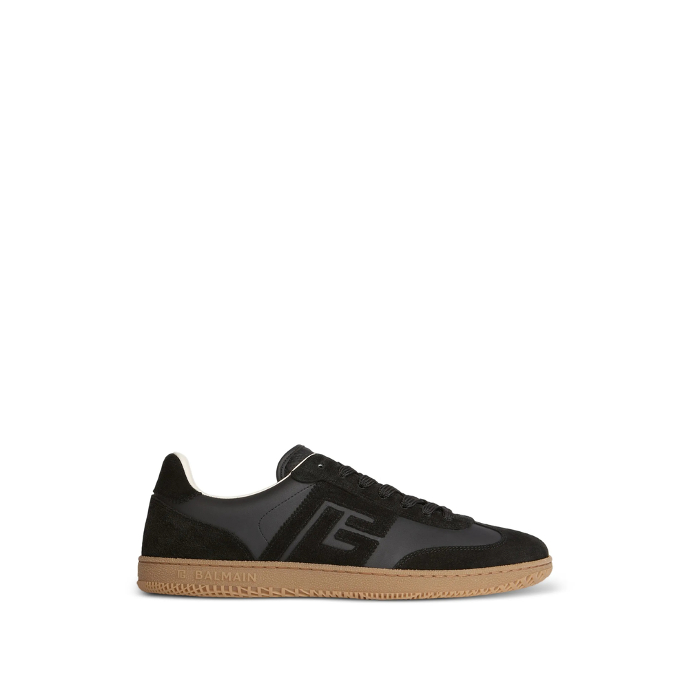 Balmain Swan Suede And Smooth Leather Sneakers