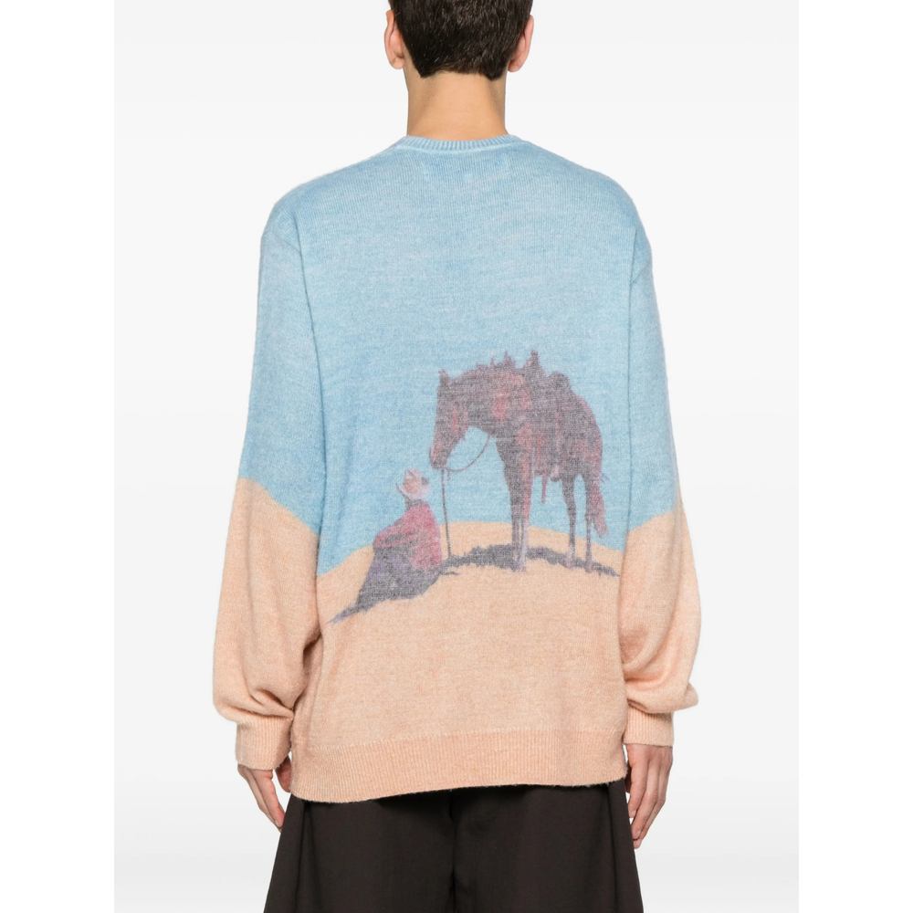 Graphic-Print Intarsia-Knit Sweater