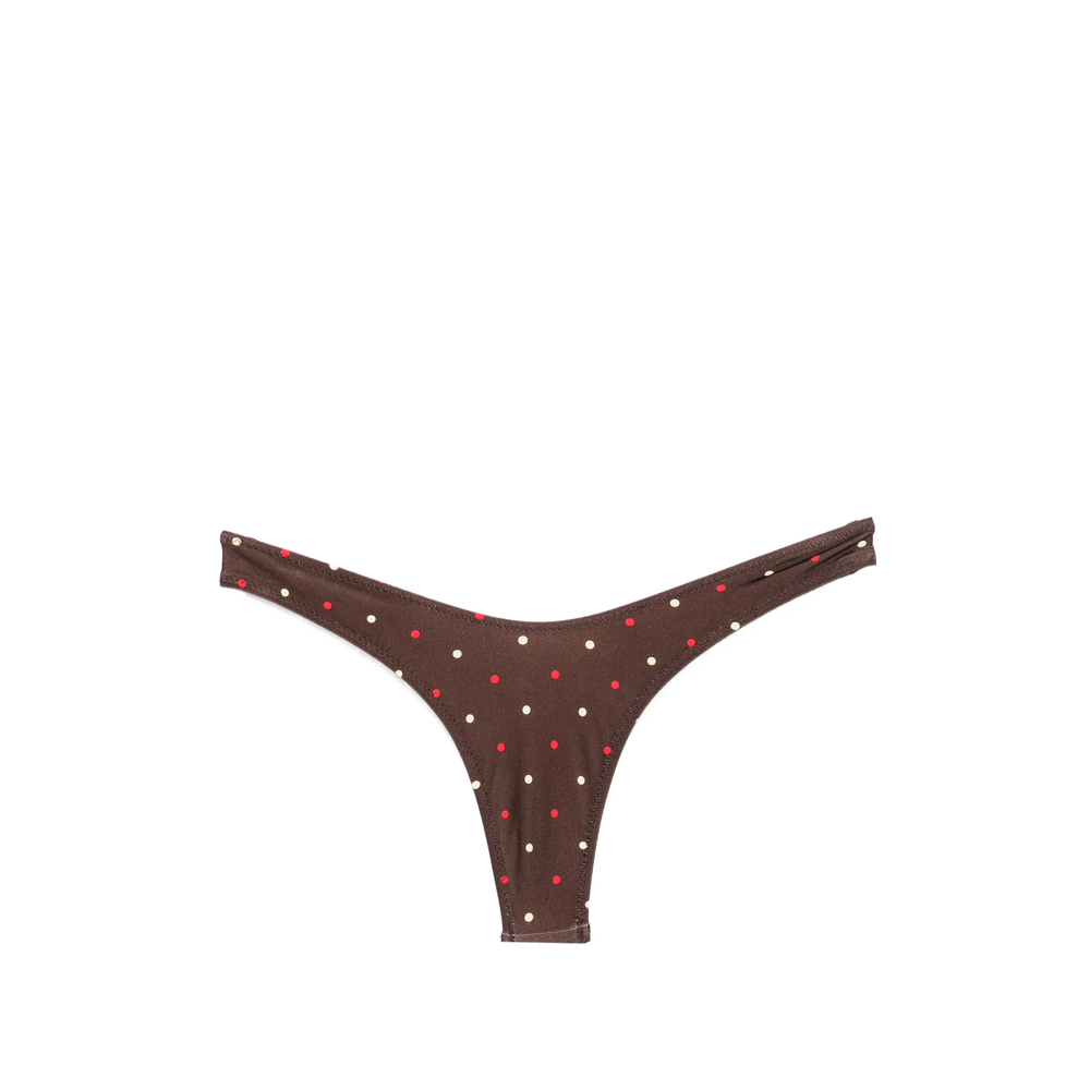 Frankies Bikinis Full Moon Polka-dot Bikini Bottoms
