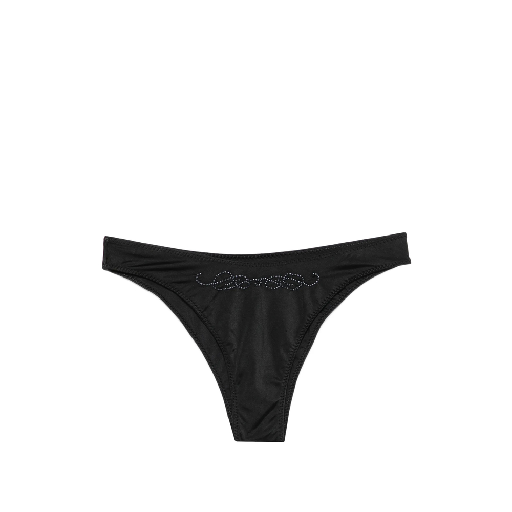 Frankies Bikinis X Jennie Dove Beaded-logo Bikini Bottoms