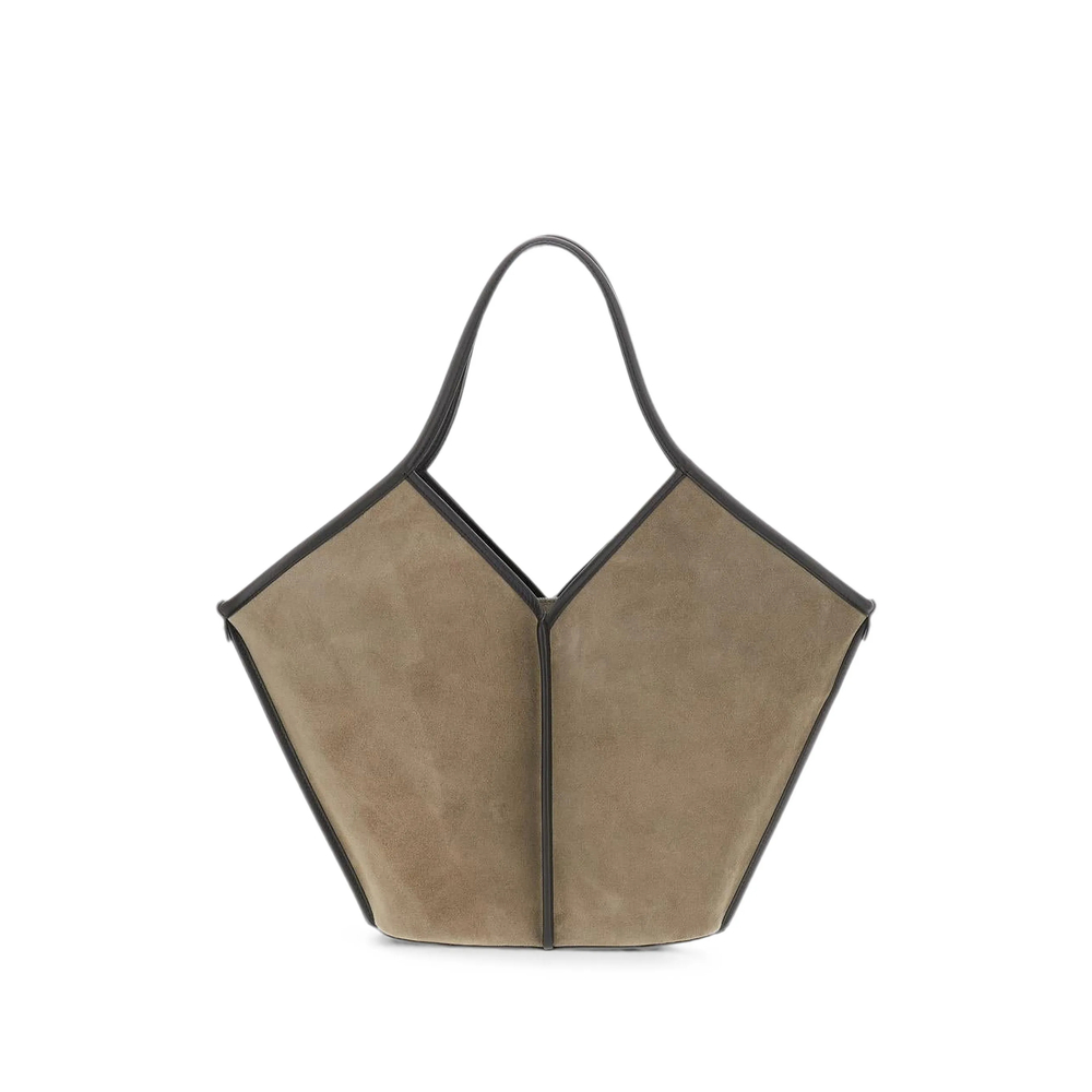 Calella Distressed-Finish Geometric-Handle Shoulder Bag
