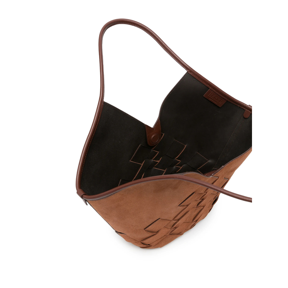 Coloma Woven V-Cutout Shoulder Bag