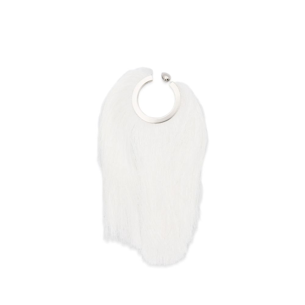 Alaïa Fringed Silver-tone Earrings In White