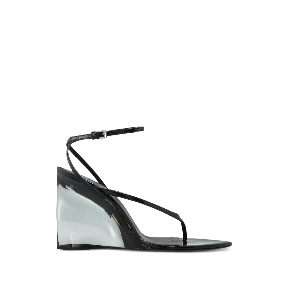 Alaïa Toe Strap Wedge Sandals In Black
