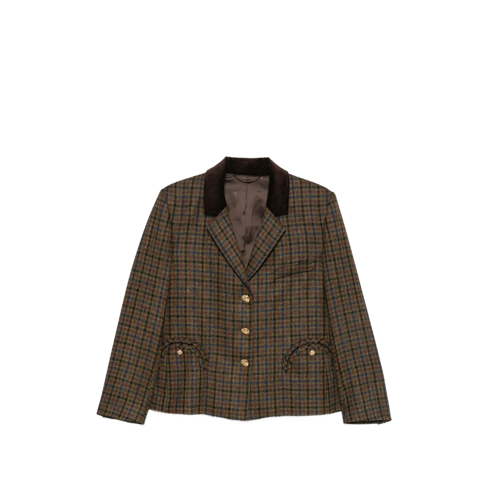 Blazé Milano Shelley Check-pattern Virgin Wool Blazer