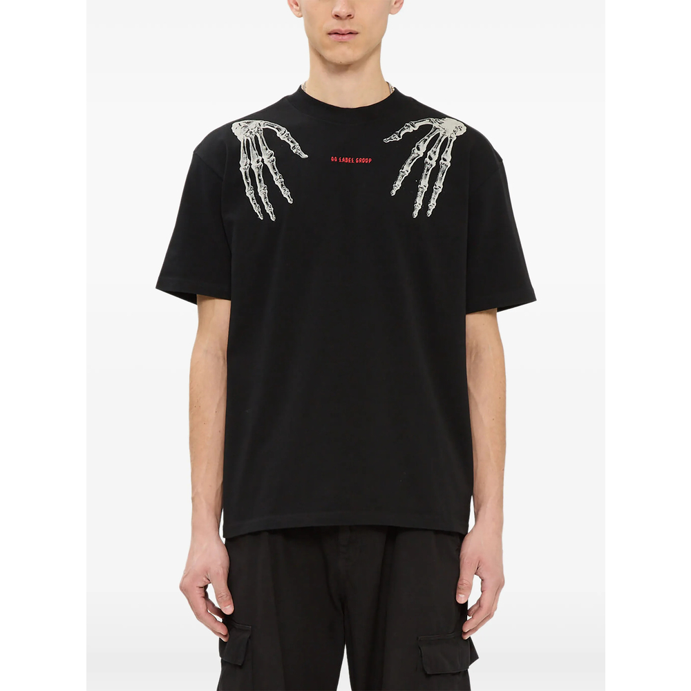 Time Skeleton-Print Logo-Print T-Shirt