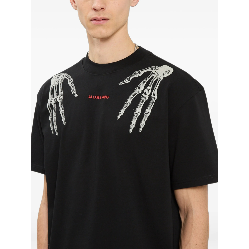 Time Skeleton-Print Logo-Print T-Shirt