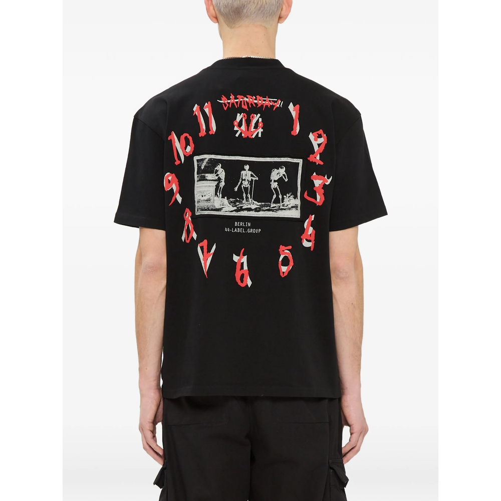 Time Skeleton-Print Logo-Print T-Shirt