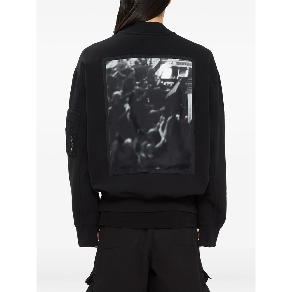 Graphic-Print Zip-Up Bomber Jacket