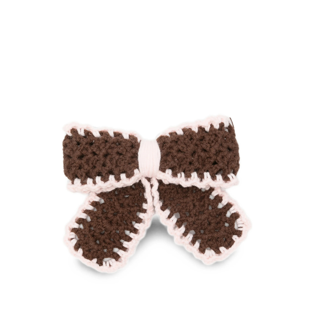 Stine Goya Crochet-knit Bow Hair Clip In Brown