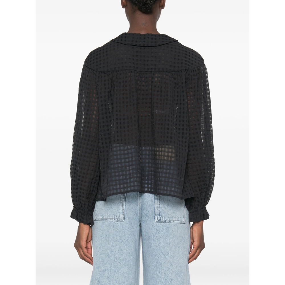 Gingham Tie-Fastening Blouse
