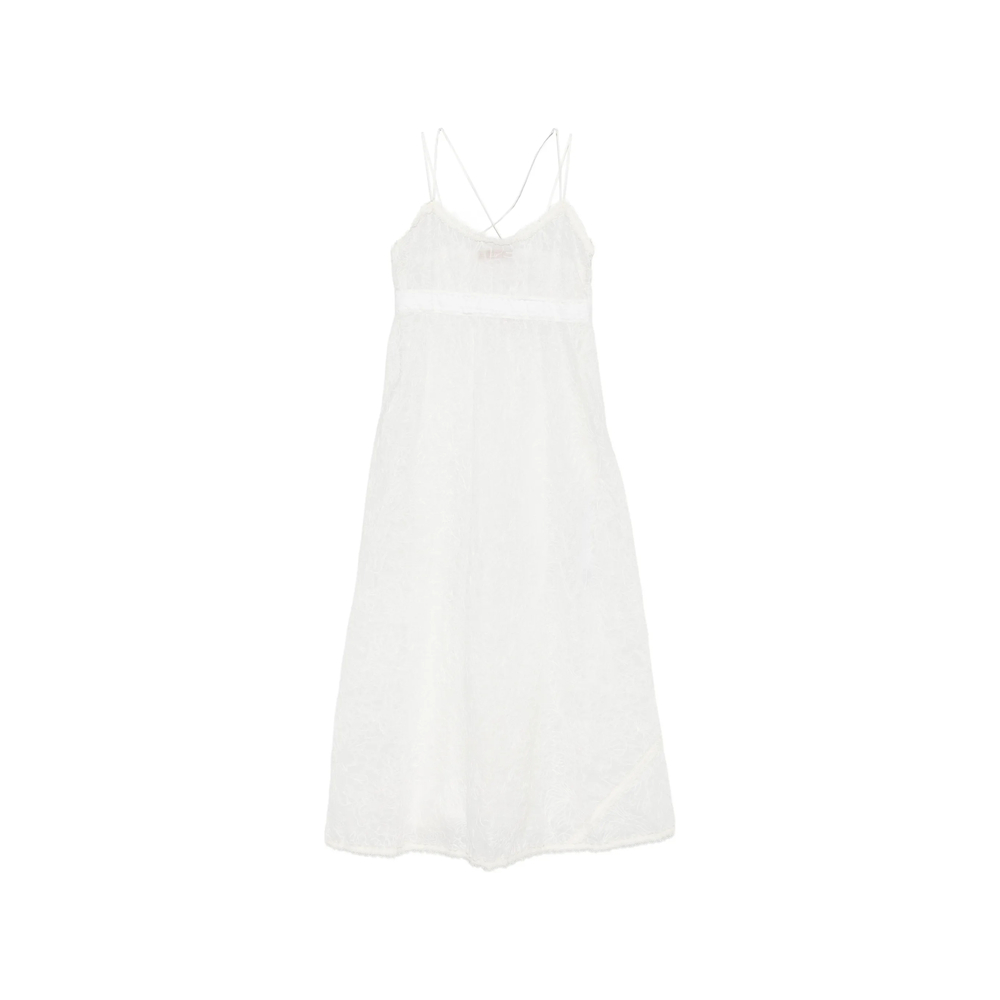 Ermanno Scervino Flower-embroidered Midi Dress