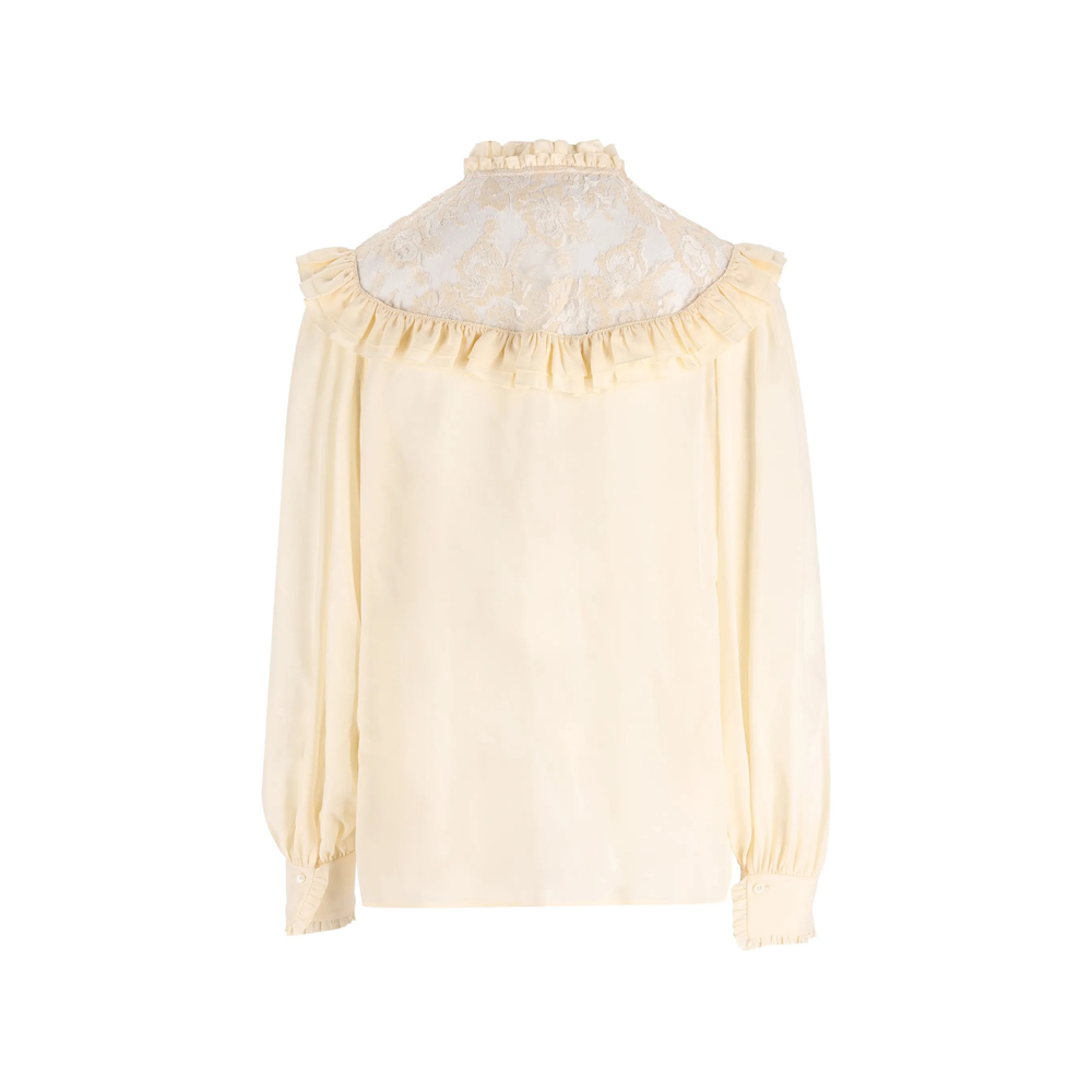 Chloé Ruffled Lace-Panel Shirt