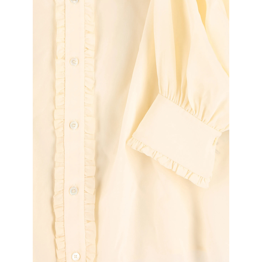 Chloé Ruffled Lace-Panel Shirt