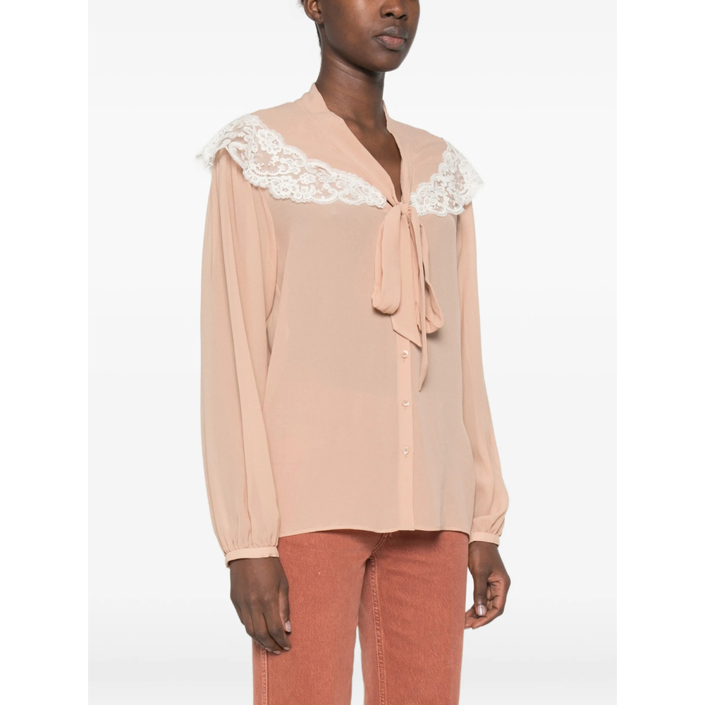 Chloé Tie-Front Gathered Blouse