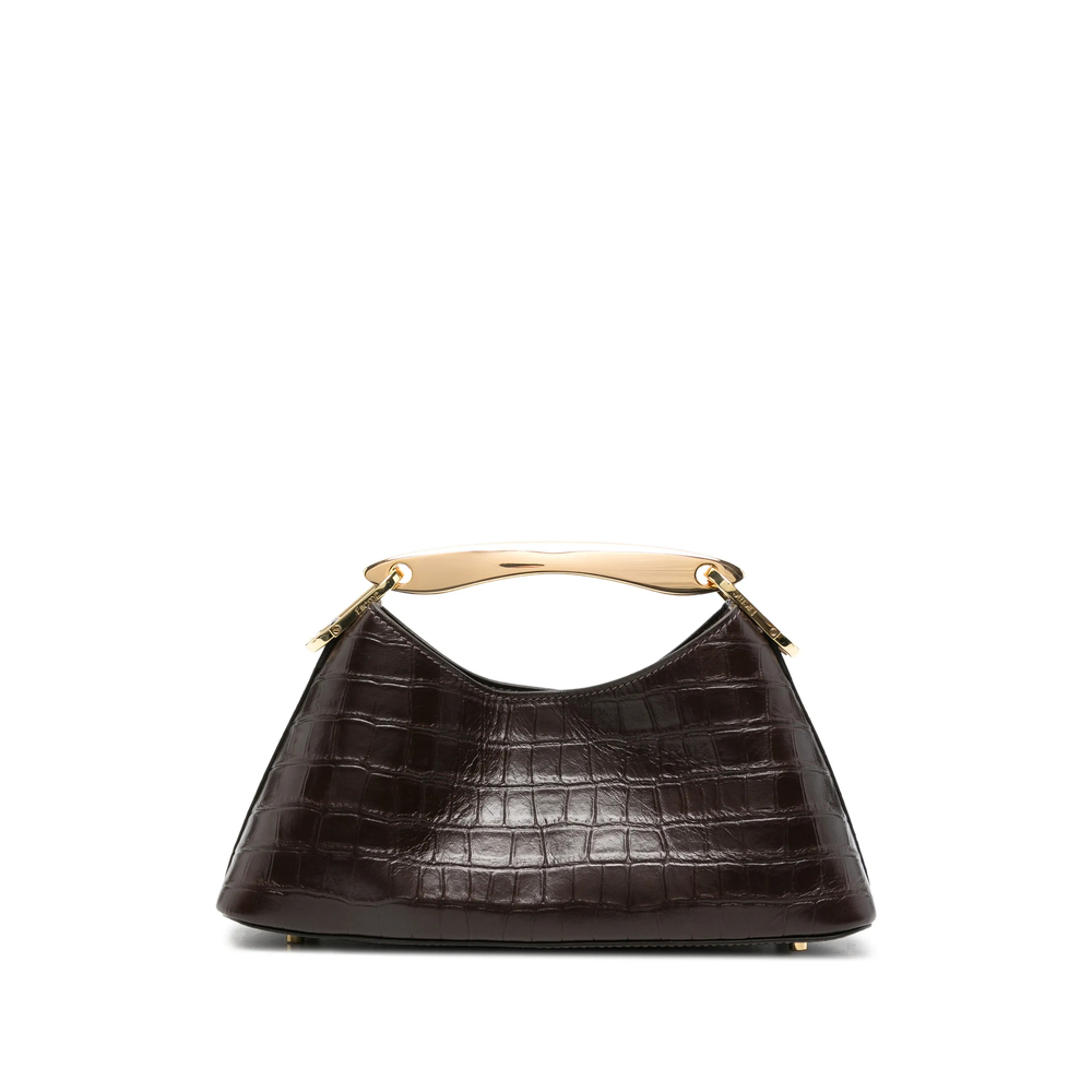 Elleme Mini Boomerang Croc-effect Leather Tote Bag