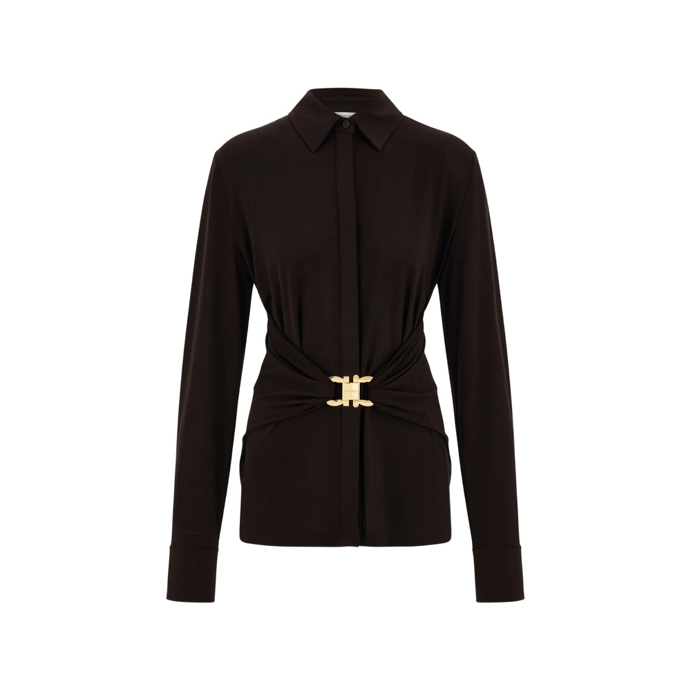 Ferragamo Viscose Shirt With Gathered Waist