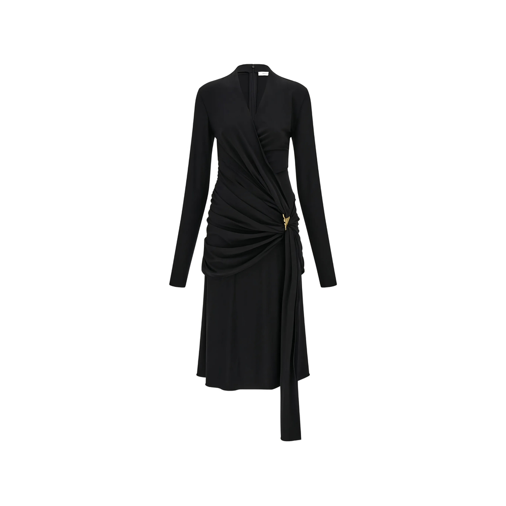 Ferragamo Viscose Dress With Gathered Waist