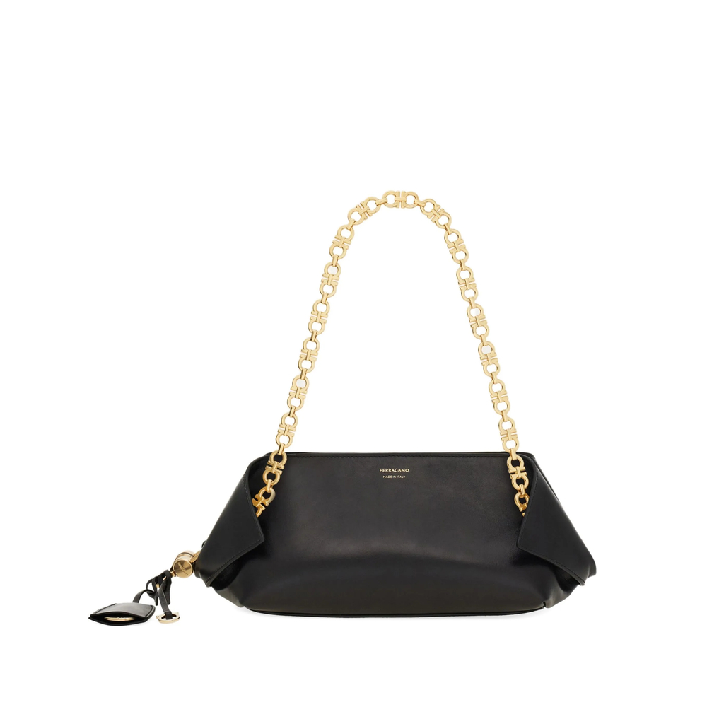 Ferragamo Gancini Chain Folded Shoulder Bag