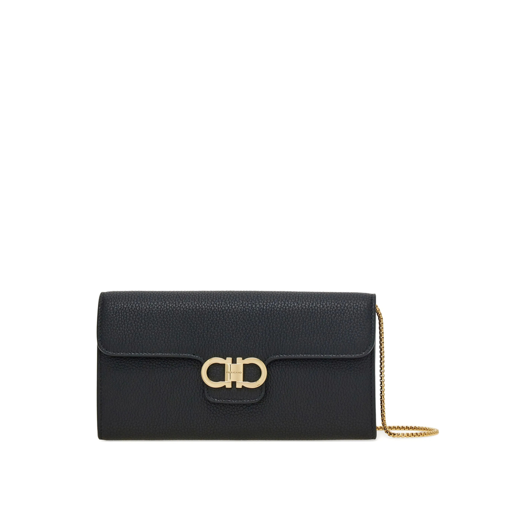 Ferragamo Gancini Wallet With Shoulder Strap