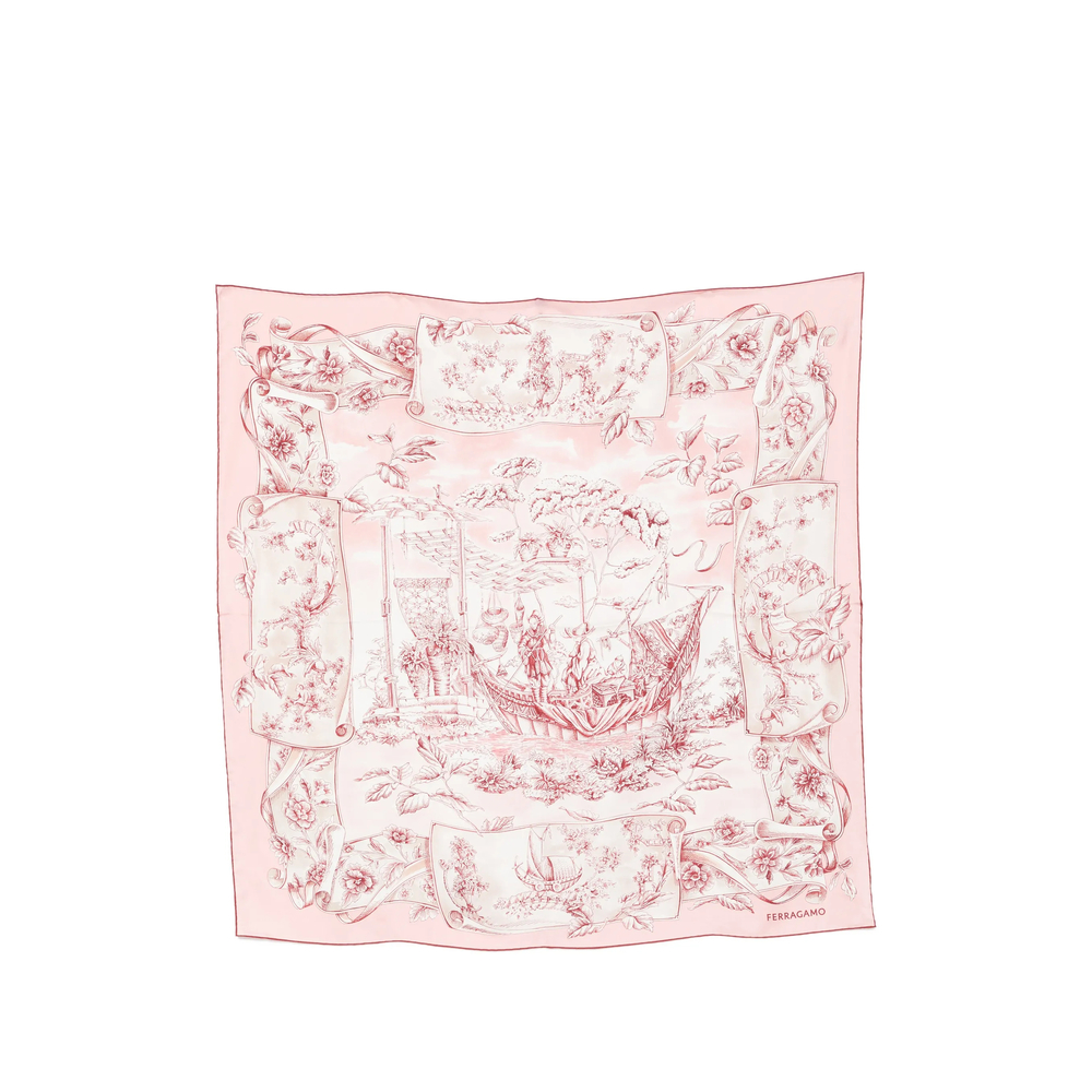 Ferragamo Graphic-print Silk Scarf