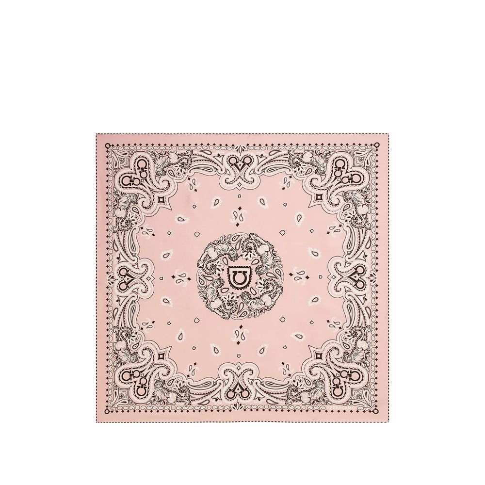 Ferragamo Arabesque Print Silk Scarf