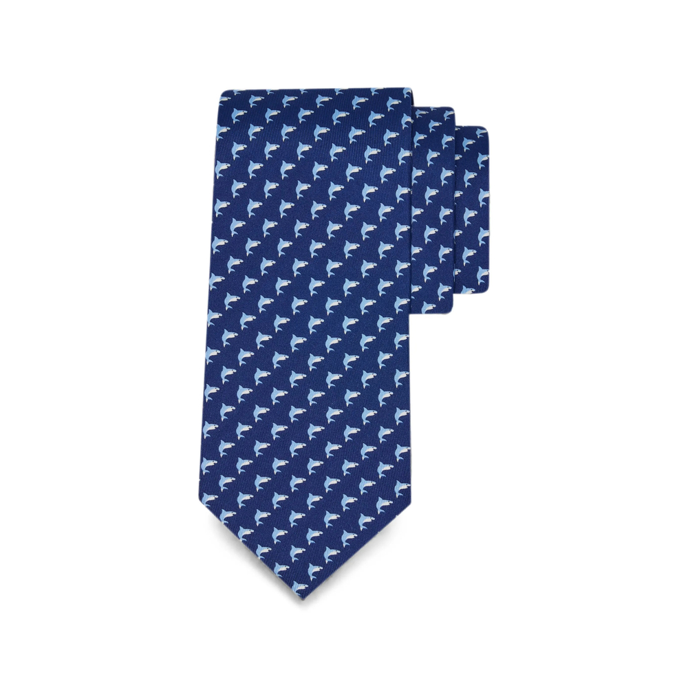 Ferragamo Shark Print Silk Tie