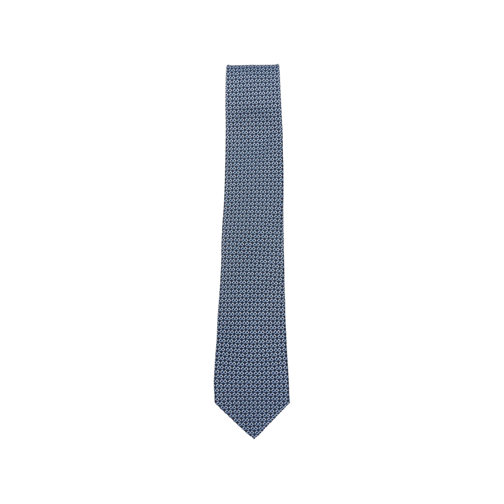 Ferragamo Gancini Square Print Silk Tie