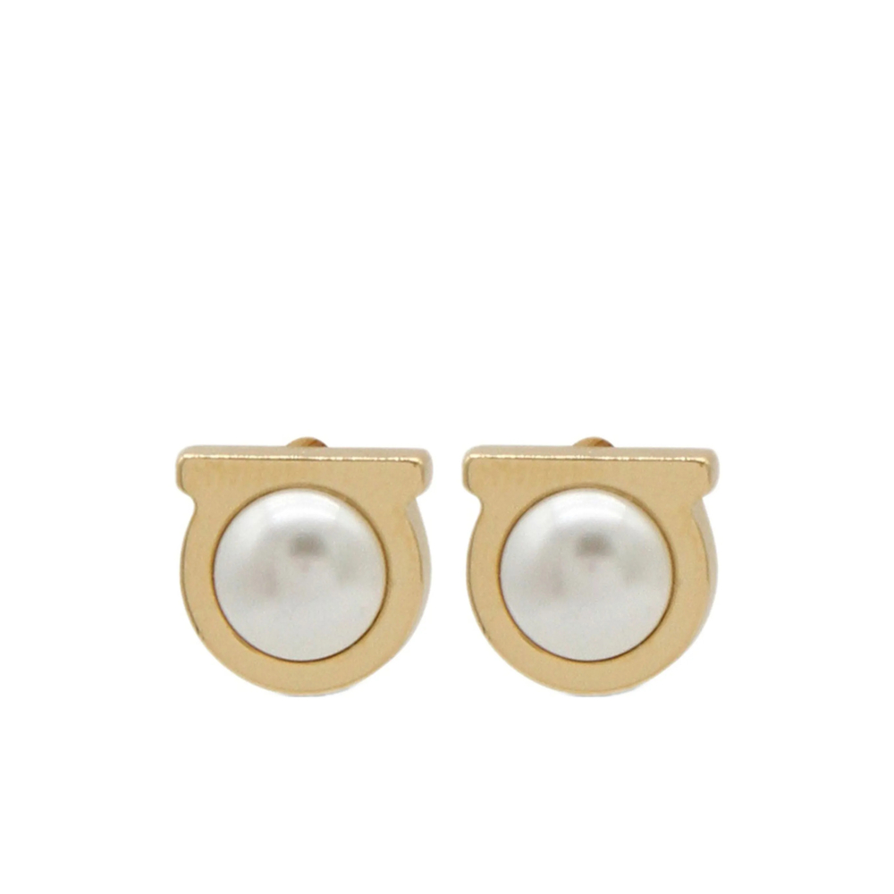 Ferragamo Gancini Pearls Earrings
