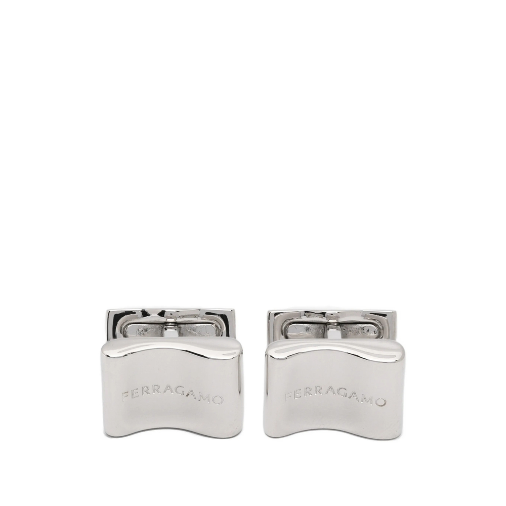 Ferragamo Logo-engraved Curved Cufflinks