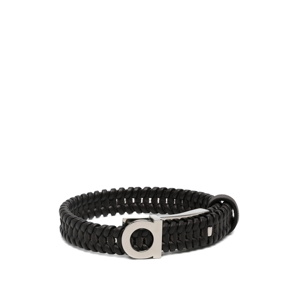Ferragamo Gancini Braided Leather Bracelet