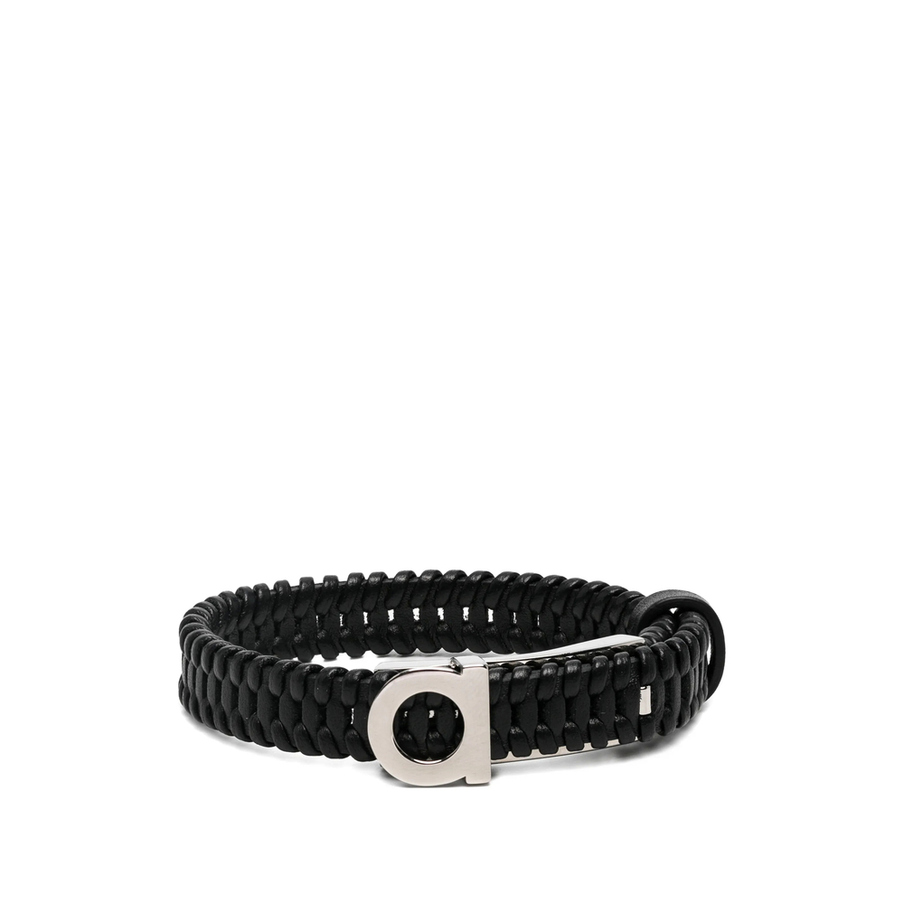 Ferragamo Gancini Braided Leather Bracelet