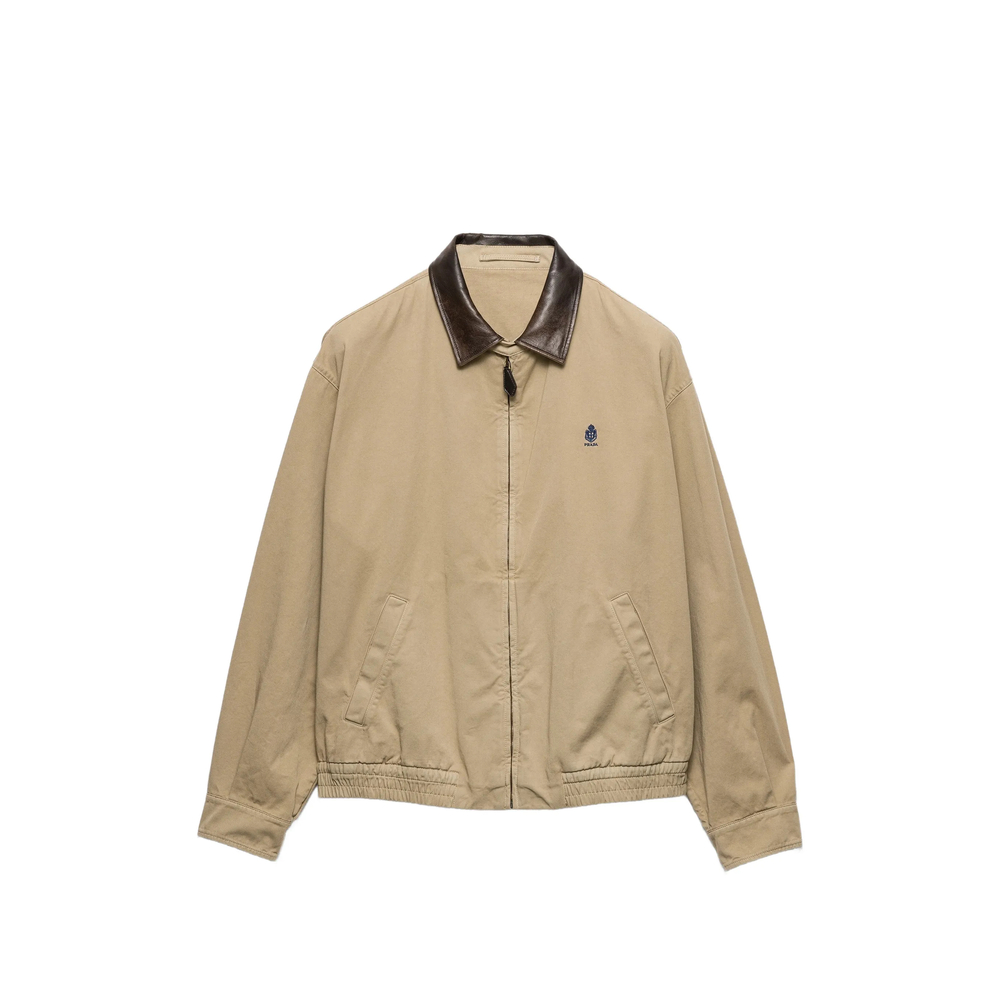 Prada Cotton Jacket With Leather Details