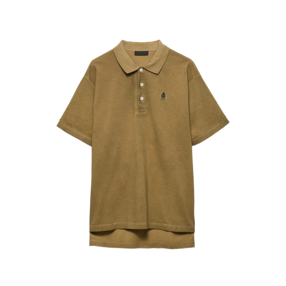 Prada Garment-dyed Cotton Polo Shirt