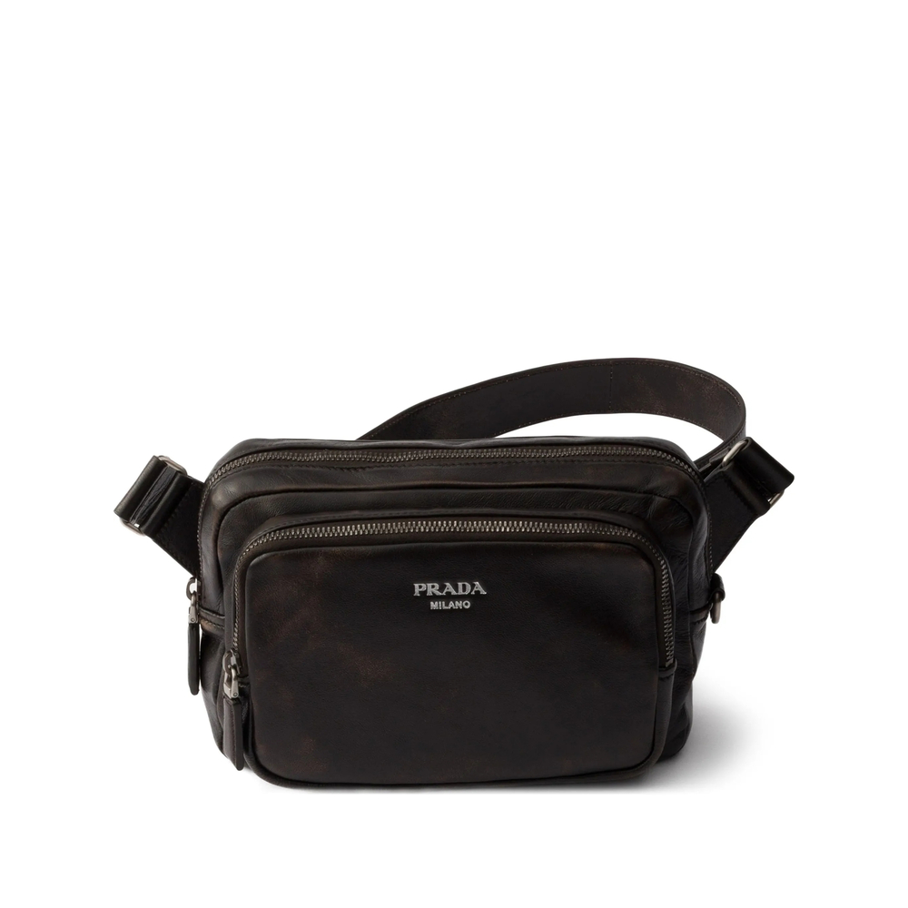 Prada Distressed Nappa-leather Shoulder Bag