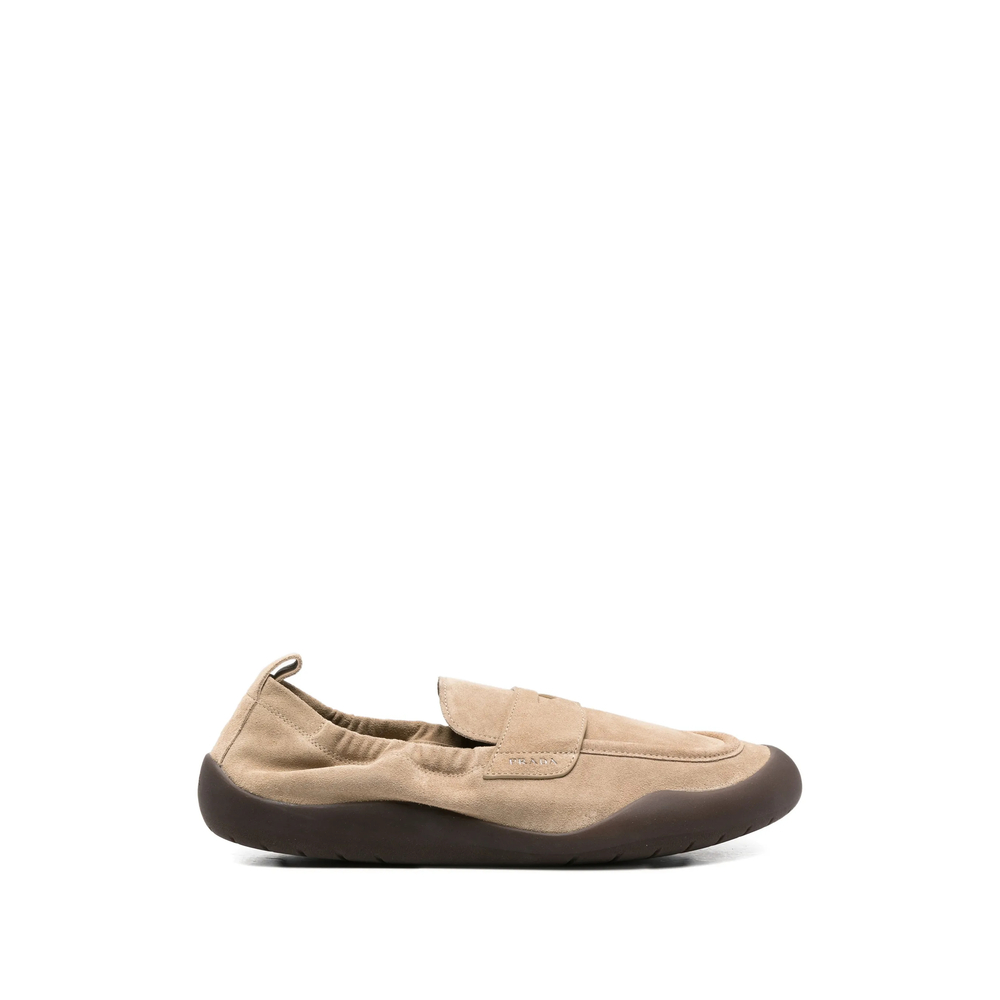 Prada Logo-detail Suede Loafers