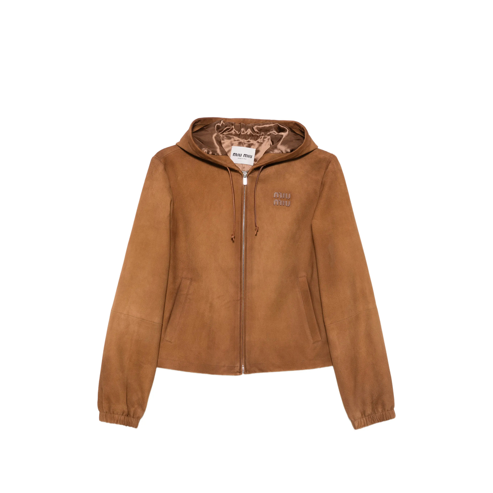 Miu Miu Logo-embossed Hooded Jacket