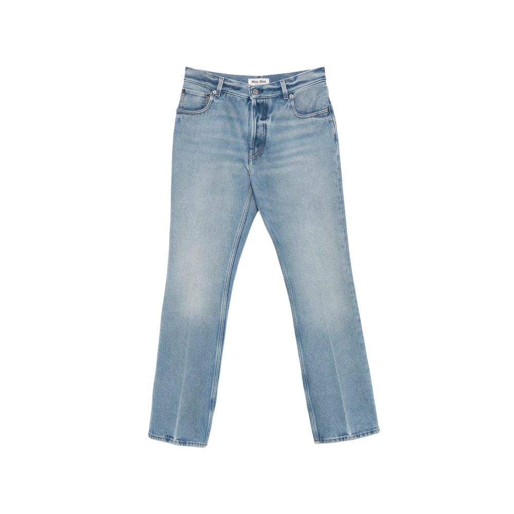 Miu Miu Washed Five-pocket Straight-leg Jeans