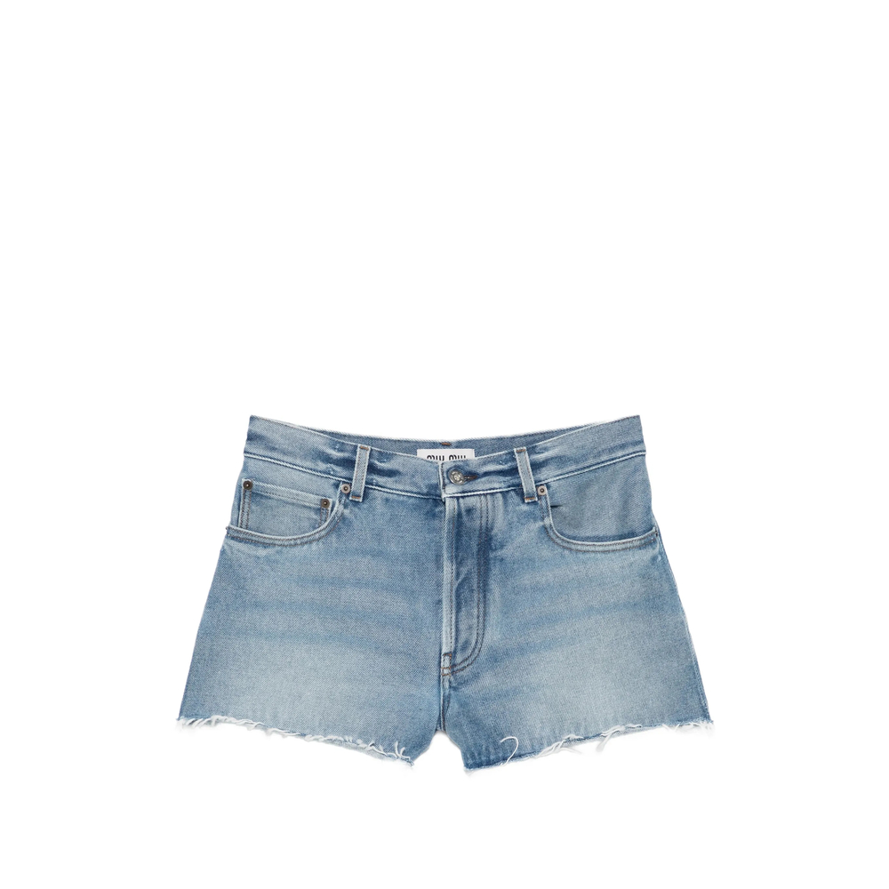 Miu Miu Raw-cut Denim Shorts