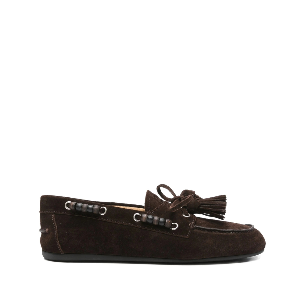 Miu Miu Suede Deck Shoes With Tassels