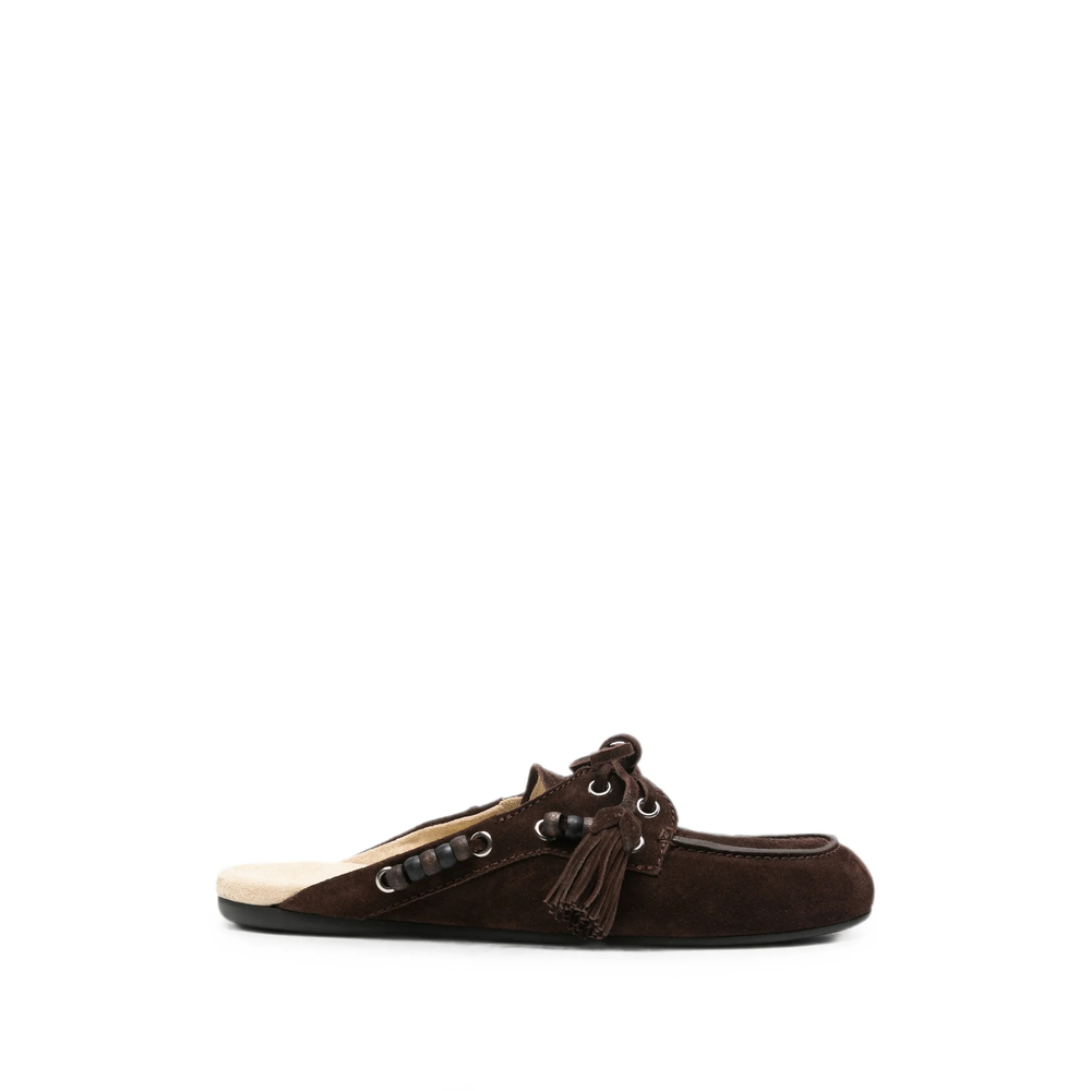 Miu Miu Suede Deck Mules