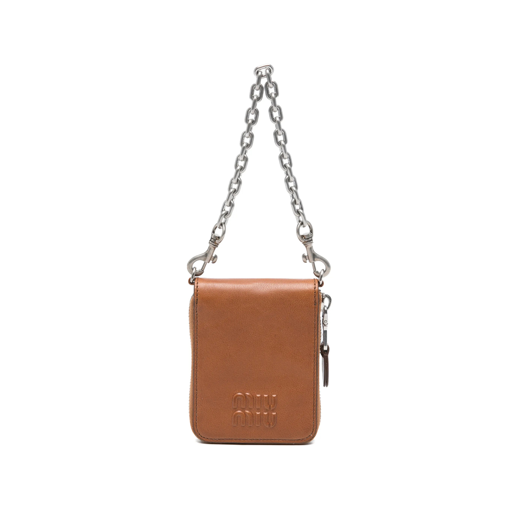 Miu Miu Logo-embossed Chain-strap Wallet