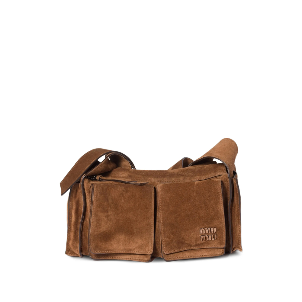 Miu Miu Utilitaire Suede Shoulder Bag