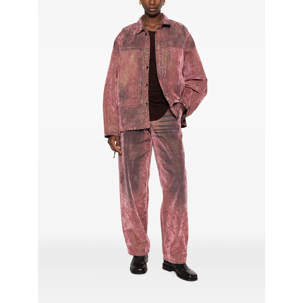 Washed-Effect Hammer-Loop Jeans