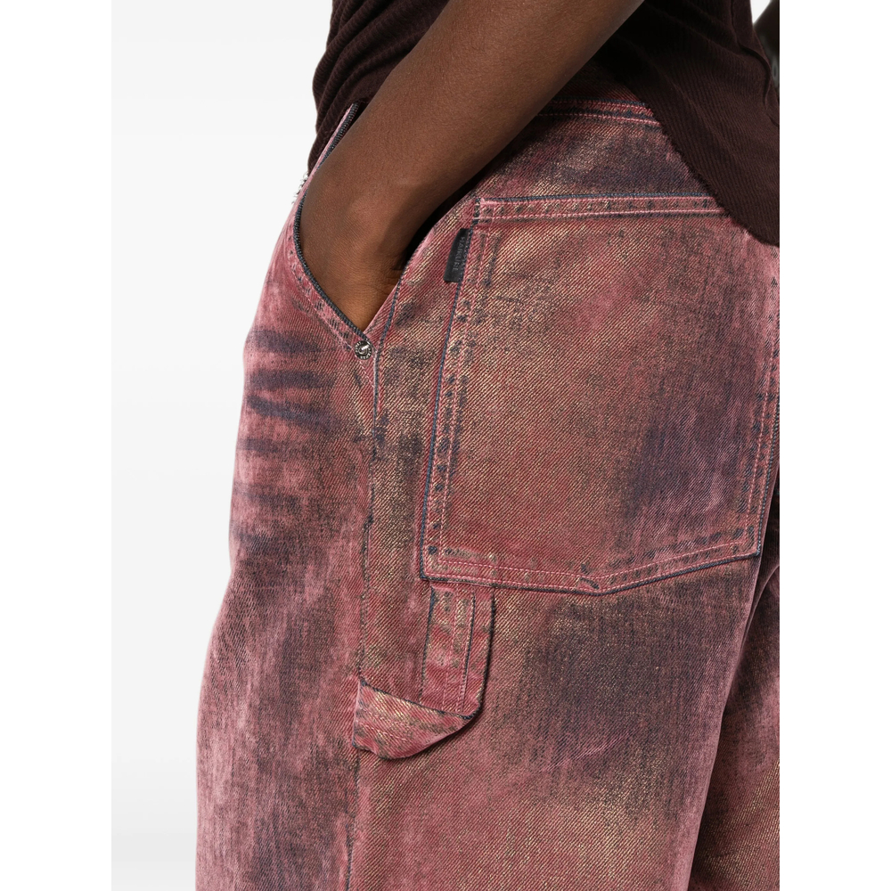 Washed-Effect Hammer-Loop Jeans